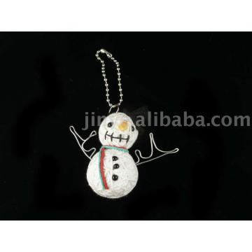 Boneco de neve corda decoração boneco de vodu chaveiro